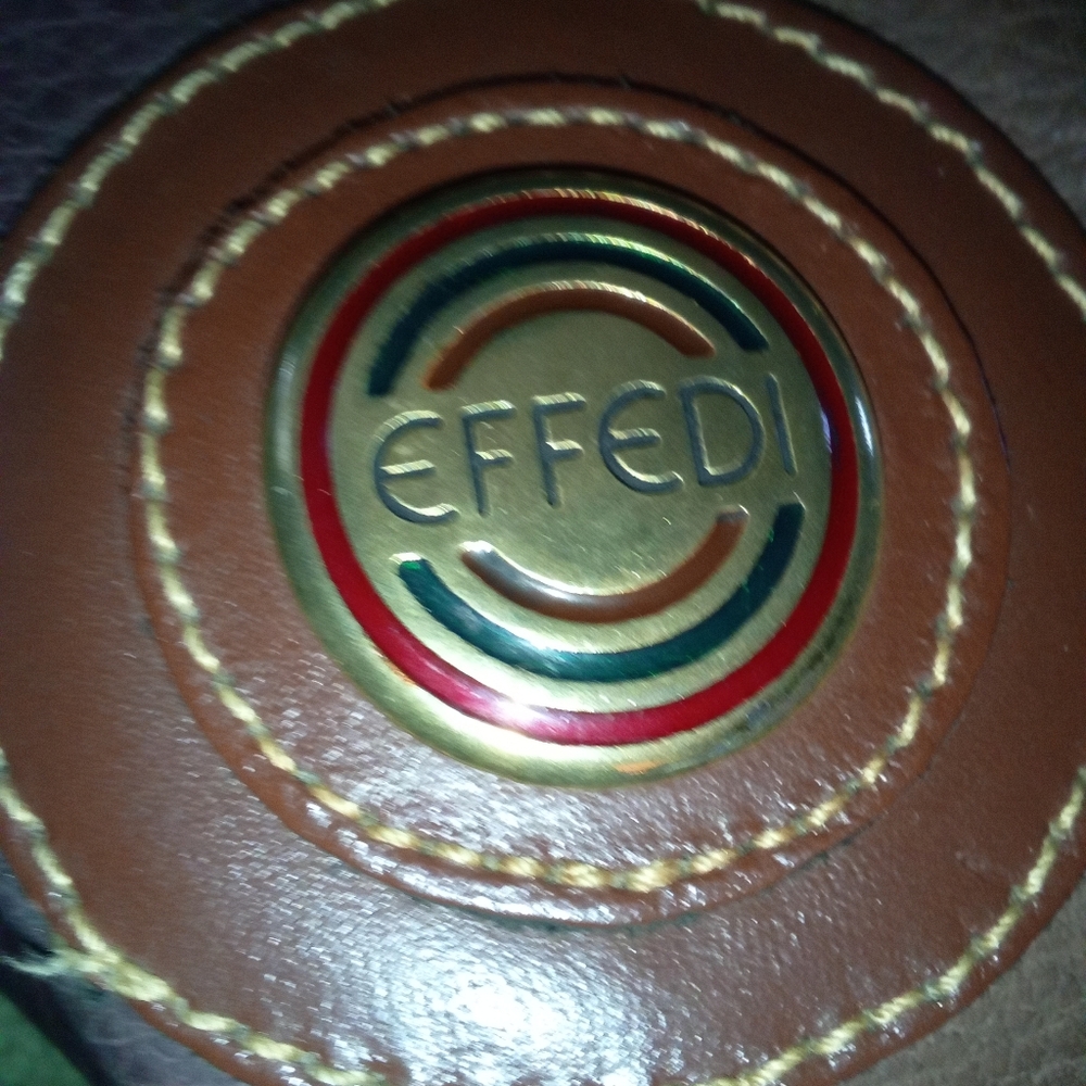 Effedi Brown Leather Bag with Logo